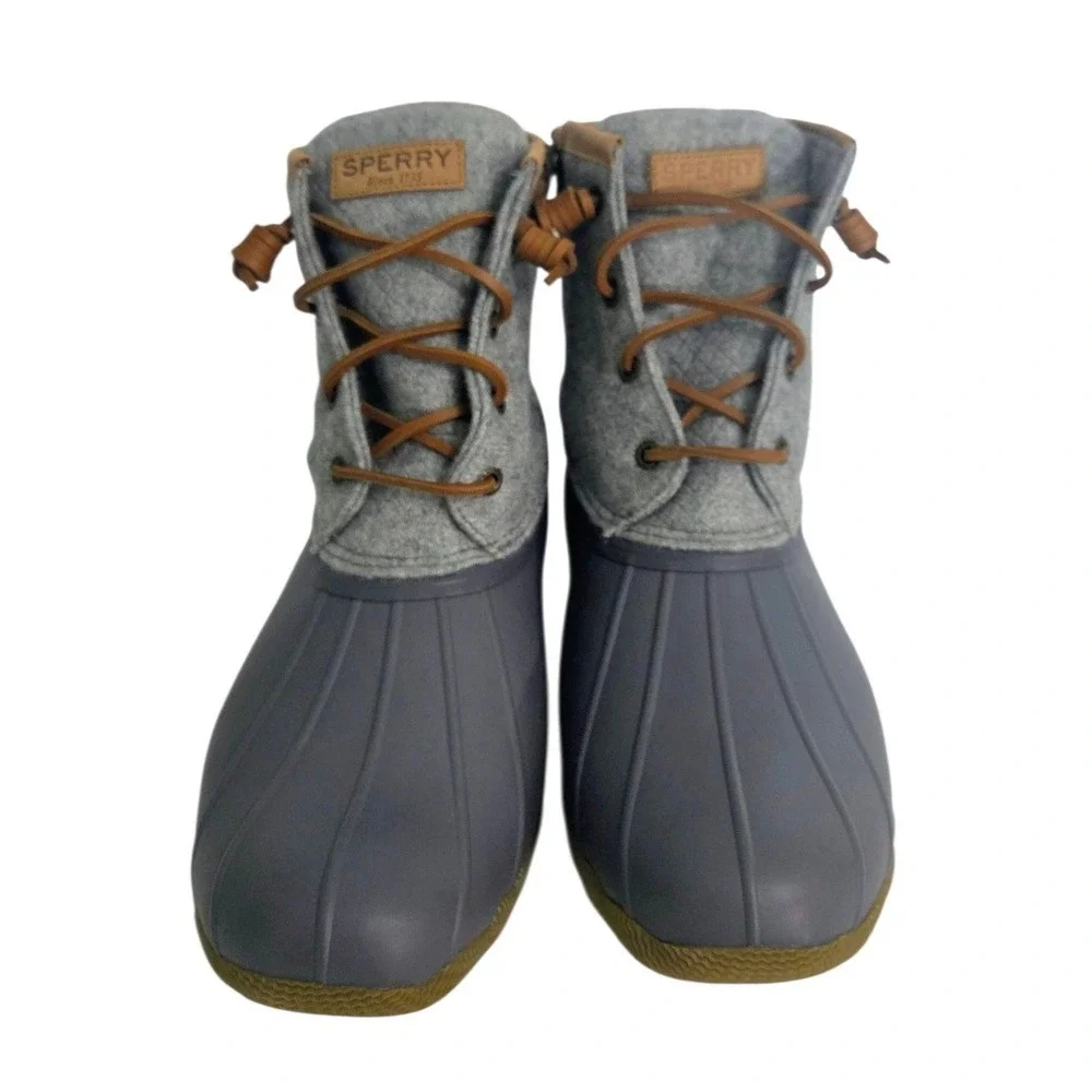 Sperry Women's Saltwater‎ Wool Rubber Grey Duck Boots Rain Boots Women's Size 11